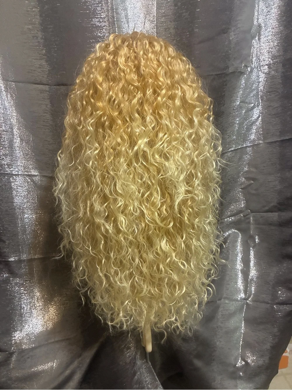 Blonde Curly Long Women's Synthetic half-Wig - Natural Blonde